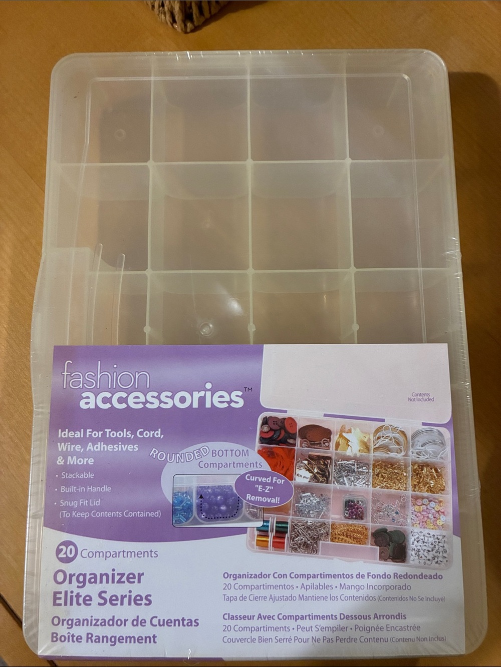 Transparent 20-Compartment Organizer - Clear